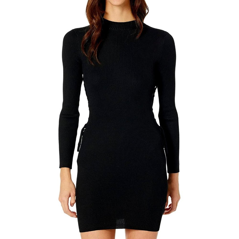Mdden Girl Open Side Waist Midi Dress Black-Med